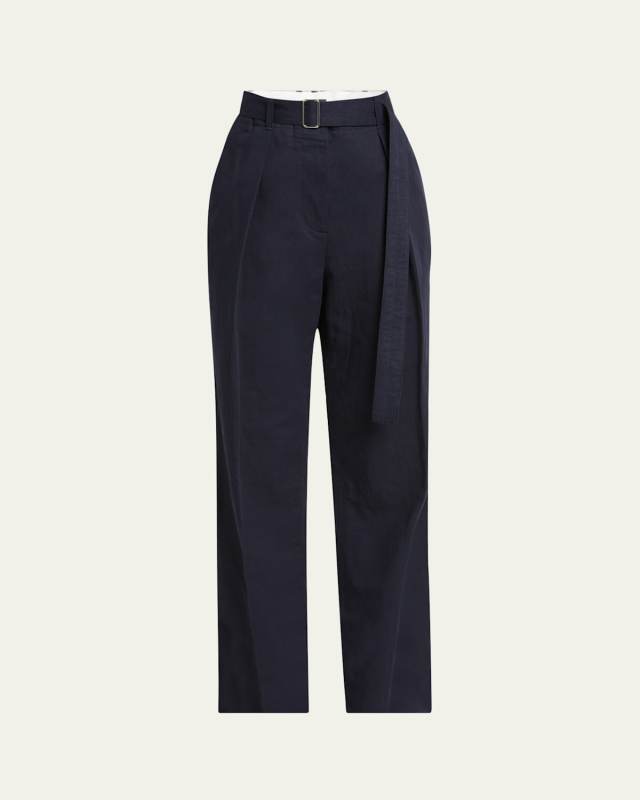 Vera Pleated Cotton Linen Suiting Pants